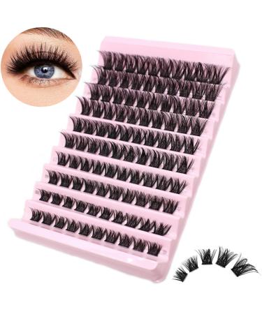 Bransfy Cluster Lashes D Curl 100 Pcs Individual Lash Clusters False Eyelashes Extension Natural Look Reusable Mix DIY Eyelash Extension Super Thin Band Soft & Comfortable(B03-0.07 D 8-16mm) Fascinating Clusters