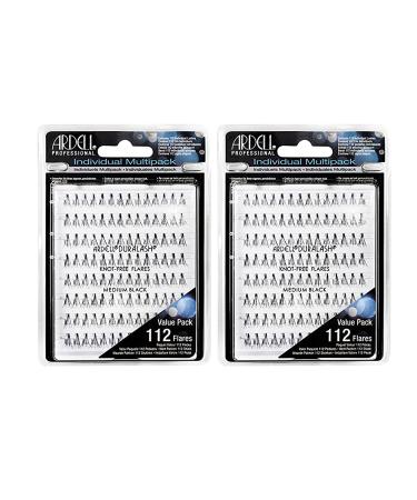 2 Set of 112 Ardell Multipack Individual Lashes Knot-Free Medium bundled by Maven Gifts