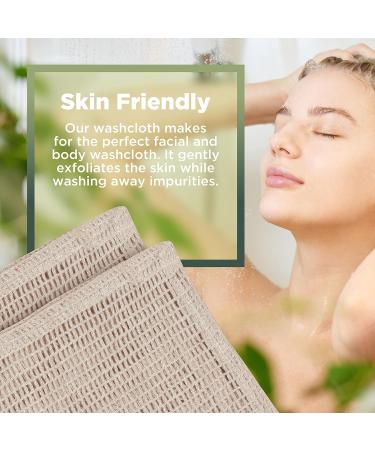 Bean Products Hemp Washcloth - Loose Weave Design for Effective Cleaning - Open Knit Exfoliating Wash Cloth - Fast Drying Hemp & Organic Cotton - 10 x 12 4 Pack - Buy Online on GoSupps.com