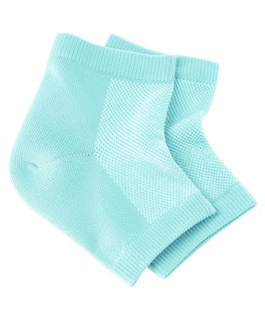 NatraCure Aqua Blue Vented Moisturizing Gel Heel Sleeves for Cracked Heels and Dry Feet - Regular Size - Buy Online on GoSupps.com