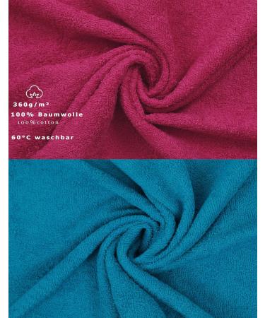 Betz Terry Cloth Wash Gloves - 10 Piece Set 100% Cotton 16x21 cm Cranberry-Petrol | Premium International Shipping - Buy Online on GoSupps.com