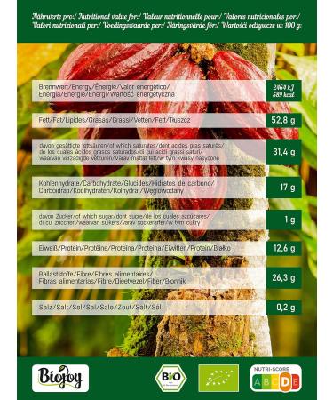 Biojoy Organic Raw Cocoa Nibs (500 g) unroasted no additives - Buy Online on GoSupps.com