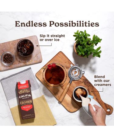 Califia Farms Pure Black Medium Roast Cold Brew Coffee - 32 Oz (Pack of 6) | Plant-Based, Vegan, Gluten-Free, Non-GMO, Sugar-Free - Buy Online on GoSupps.com