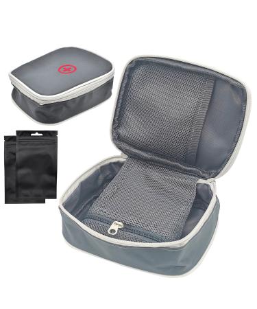 Easy Carry Mini Small Empty Medicine Container with Multi-Pocket for Travel 13x10x4cm - Gray - Buy Online on GoSupps.com