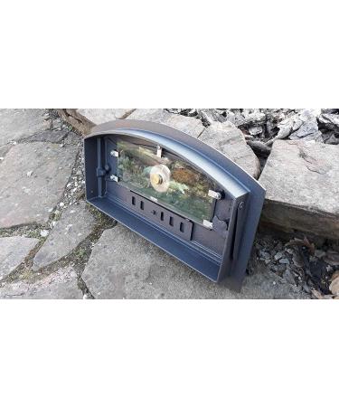 Premium Cast Iron BBQ Rolling Pizza Oven Door 490x280 with Glass & Thermometer - Ideal Bread Oven Accessory - Buy Online on GoSupps.com