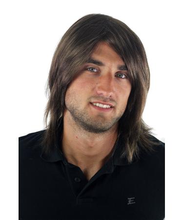 WIG ME UP - GFW892-10 Men's Wig Men Long Youthful Casual Fashionable brown Toupee Medium Brown (10) 35 cm (Pack of 1)