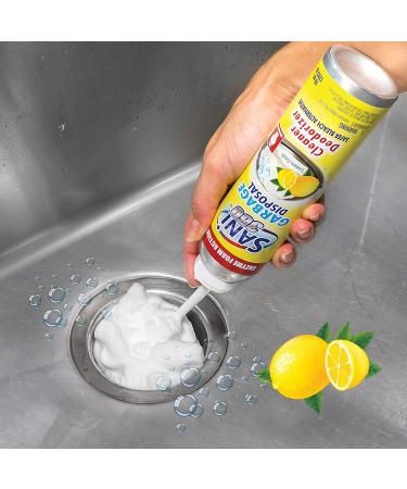Sani Sticks SANI 360 Garbage Disposal Cleaner Kit - Lemon Scent, 10 oz Foam Bottle with Brush and Tray - 8 to 10 Uses - Buy Online on GoSupps.com