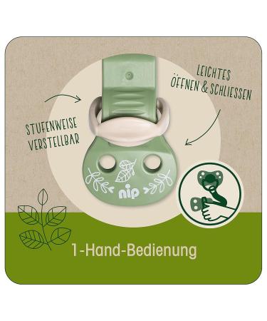 Nip Stay Green Organic Cotton Pacifier Tape - Adjustable Clothing Protector - Made in Germany - Brown - Buy Online on GoSupps.com