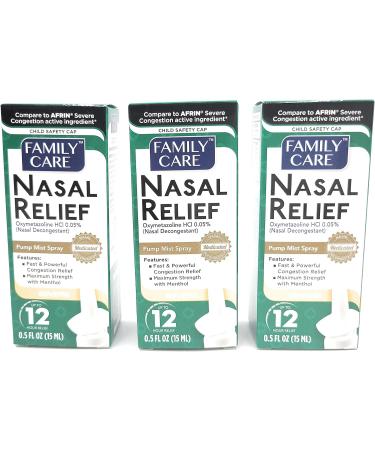 Nasal Relief Spray Pump Mist 3 Pack - Severe Congestion Relief (Oxymetazoline HCI) - 12 Hours Formula - Buy Online on GoSupps.com
