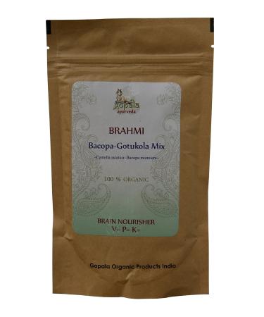 BRAHMI+GOTUKOLA Powder 100% USDA Certified Organic - 100gm (Pack of 5) - with Free Gift Samples and Expedited Delivery
