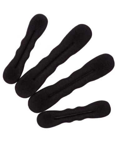 Beaute Galleria 4 Pieces Black Magic Hair Bun Maker Foam Sponge Bun Twist Shaper Hair Donuts Chignon Ballet Sock Bun (2 Large and 2 Small)