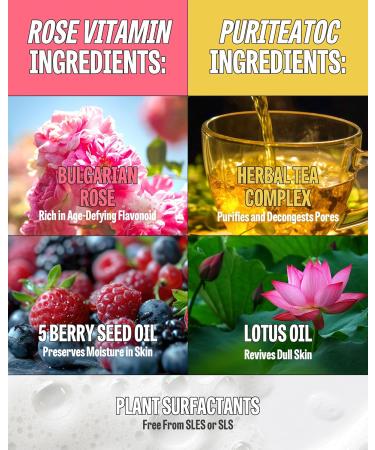 MAXCLINIC K-Beauty Rose Vitamin + Puriteatoc Oil Foam Gift Set | Daily Face Wash Oil Based Cleanser to Foam | Korean Skin Care Oil Cleanser for Dry Sensitive Skin - Buy Online on GoSupps.com