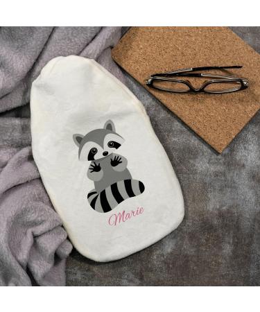 Personalized Cozy Hot Water Bottle with Raccoon Cover | 800 ml | Ideal Gift for Kids & Adults - Buy Online on GoSupps.com