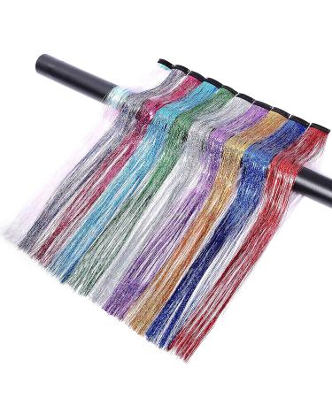 Cybelleza 20 Inch Colored Clip-In Hair Extensions | Glitter & Lametta Festival Accessories | 10 Colors | Synthetic Hair for Women - Buy Online on GoSupps.com