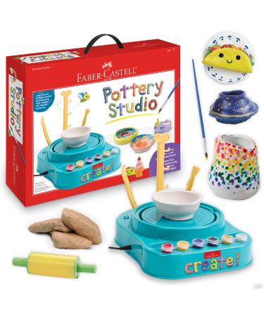 Faber-Castell Pottery Studio - Kids Pottery Wheel Kit for Ages 8+  Complete Pottery Wheel and Painting Kit for Beginners  3 lbs of Sculpting Clay   Blue - Buy Online on GoSupps.com