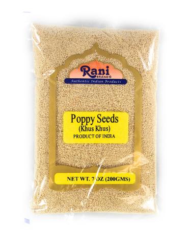 Rani White Poppy Seeds Whole (Khus Khus) Spice 7oz (200g) Natural | Vegan | Gluten Friendly | Non-GMO | Indian Origin POLY BAG 7oz (200g) - Bag