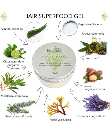 99% Natural ALOE VERA GEL for HAIR - CASTOR ARGAN BERGAMOT & LAVENDER OILS - 100 g by NATURE'S INTERVENTION Moisturizes and Nourishes Scalp and Hair. Promotes Hair Growth - Buy Online on GoSupps.com