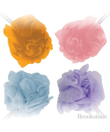 Brookstone 4 Pack Soft Shower Loofah Sponges - Gentle Body Scrubbers for Men and Women - Buy Online on GoSupps.com
