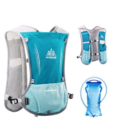 TRIWONDER Hydration Pack Water Backpack 5.5L Outdoors Trail Marathon Running Race Cycling Hiking Hydration Vest 02 Light Blue 5L - with 1.5L Water Bladder