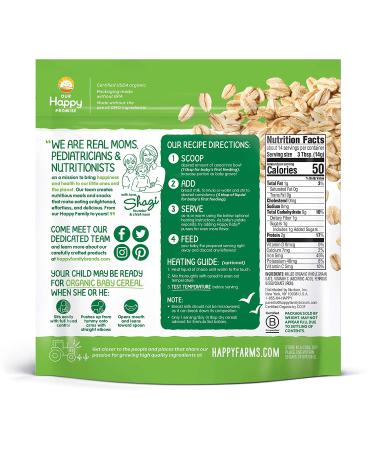Happy Baby Organics Clearly Crafted Baby Cereal Oatmeal 7 Ounce (Pack of 1) - Buy Online on GoSupps.com