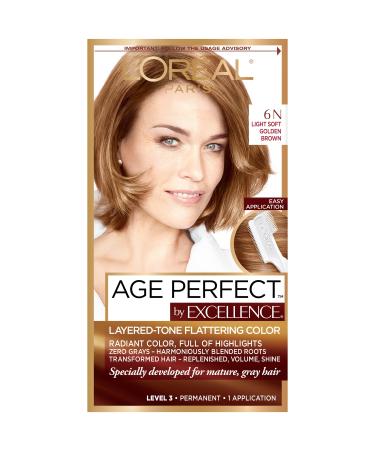 L'Oreal Paris ExcellenceAge Perfect Layered Tone Flattering Color 6N Light Soft Golden Brown (Packaging May Vary)