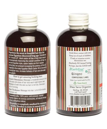 Shea Terra Organics 100% Pure Egyptian Black Castor Extra Virgin Oil with Mango - 8 oz | Natural Hair Strengthening and Conditioning Oil for Healthy Growth and Scalp - Buy Online on GoSupps.com