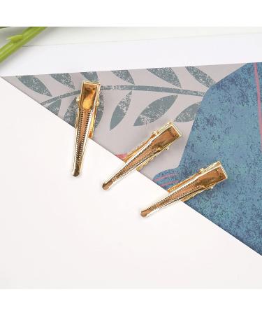 Gold 45mm Single Prong Metal Alligator Hair Clips - 50 Pieces for DIY Crafts - Buy Online on GoSupps.com