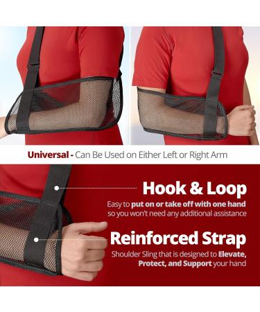 Mesh Arm Shoulder Sling - Adjustable Shoulder Immobilizer & Arm Brace for Rotator Cuff Injury - Men & Women Support - Buy Online on GoSupps.com