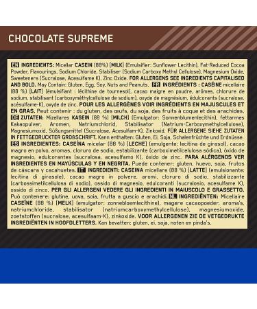 Optimum Nutrition Gold Standard Micellar Casein Protein Powder - Chocolate Supreme 1.87lb - Slow Digesting Formula for Overnight Muscle Recovery and Satiety - Buy Online on GoSupps.com