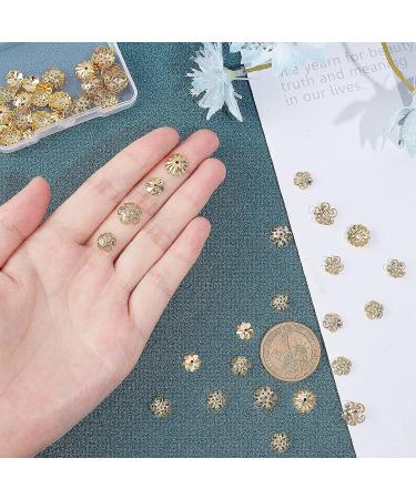 UNICRAFTALE 80pcs Golden Flower Bead Caps & Spacers Set - Stainless Steel End Caps for Jewelry Making - 4 Styles, 4 Sizes - Buy Online on GoSupps.com