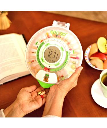 EDOSO Smart Automatic Pill Dispenser Model 2021 - 9 Alarms - Large Display - English Rings - 2 Locks - High Capacity - Buy Online on GoSupps.com
