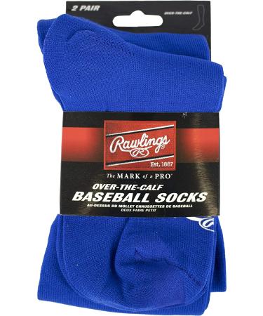 Rawlings Baseball/Fastpitch Softball Socks - 2 Pairs, Multiple Sizes/Colors - Large Royal - Buy Online on GoSupps.com