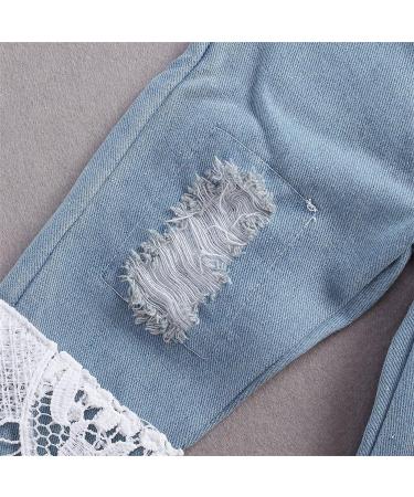 Baby Girl White Lace Ruffle Romper Top + Jeans Shorts Clothing Set 18-24 Months - Buy Online on GoSupps.com