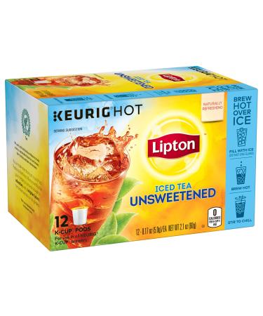 Lipton Iced Black Tea, Unsweetened K Cups Pods, 12 ct