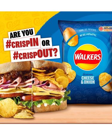 Walkers Cheese & Onion Crisps Case of 32x45g - Buy Online on GoSupps.com