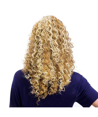 SWACC 20-Inch Big Bouffant Curly Wig for Women - Synthetic Heat Resistant Hair Piece with Cap | Strawberry Blonde/Bleach Blonde Highlights (27H613 - Buy Online on GoSupps.com