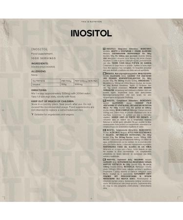 Bulk Inositol Powder 500g - 1000 Servings | Premium Quality Supplement for Mood & Wellness - Buy Online on GoSupps.com