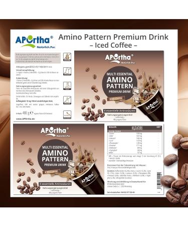 Aportha Multi Essential Amino Pattern Drink 480g Premium Iced Coffee with 8 Essential Amino Acids for Optimal Protein Supply | Buy Internationally - Buy Online on GoSupps.com