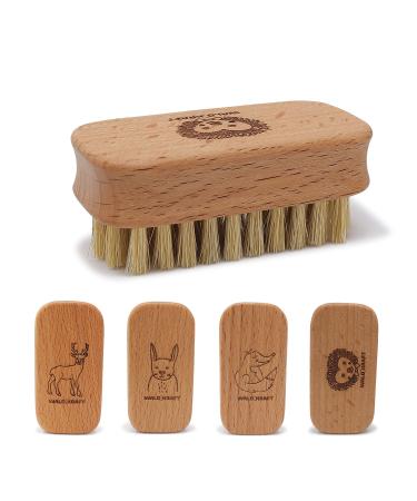 Waldkraft children's nail brush Blackforest |High quality nail brush for children's hands made of beech wood |Four different animal motifs (4 -Set | Fuchs rabbit hedgehog deer natural bristles)