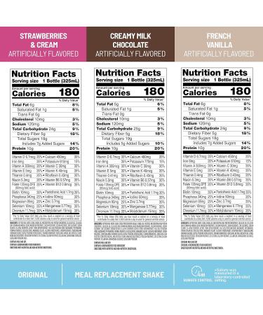 SlimFast Meal Replacement Shake Protein Drink 12 Count Variety Pack - 11 Fl. Oz Bottles - Buy Online on GoSupps.com