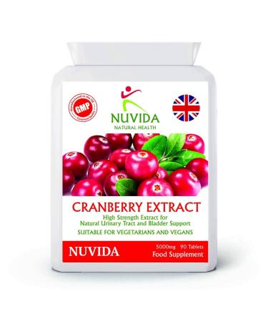 Cranberry Tablets - High Strength Cranberry Supplement with 90 Cranberry Extract Tablets for Urinary infections Cystitis and UTI Support 5040mg