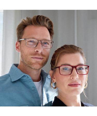 Opulize Ink Lessen Glasses - Large Rectangular Frames Scratch-Resistant Spring Hinges +1.00 Diopters Bundle - Stylish Men s Eyewear in Black/Blue & Gray/Black - Buy Online on GoSupps.com