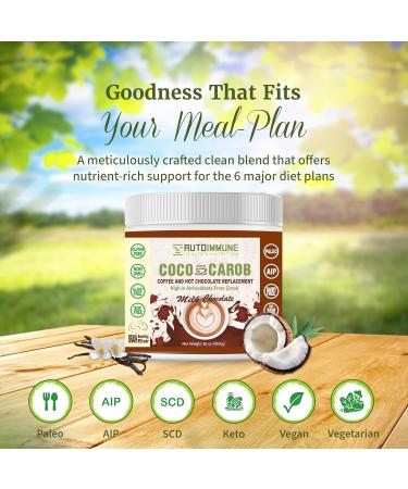 Milk Chocolate Coco Carob Powder - Caffeine Free Carob Powder & Coffee Alternative with Coconut Milk & Creamer for Cognitive & Energy Support - Soy Gluten Dairy & Sugar Free Carob Chocolate - Buy Online on GoSupps.com