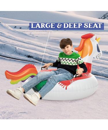 JOYIN 47 Inflatable Snow Tube for Kids and Adults - Heavy-Duty Unicorn Snow Tube for Sledding - Ideal Winter Fun for Family Activities - Buy Online on GoSupps.com