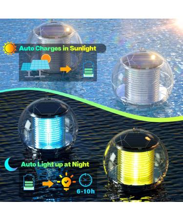 Linkax Solar Pool Lights - Waterproof Floating Lamps for Garden Pond & Swimming Pool - Color Changing Set of 2 - Buy Online on GoSupps.com