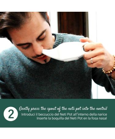 Lead-Free Ceramic Neti Pot 200ml - Nasal Irrigation for Sinus Congestion Relief - Sinusitis Treatment and Nasal Cleansing - Buy Online on GoSupps.com