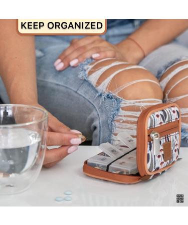 Made Easy Kit Pill Case - Weekly Medicine Organizer with Removable Seven-Day Box - Light Brown Woods - Buy Online on GoSupps.com