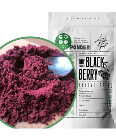 ZINGY ZOO Pure natural blackberry powder without additives | XL 300g Freeze-dried fruit powder for superfood smoothies cocktails pastries cake decorations | Brombeeren pulver fruchtpulver
