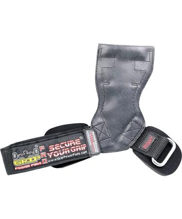 Lifting Grips Pro Weight Gloves - Heavy Duty Barbell Straps for Deadlifts, Gymnastics - Neoprene Padded - Adjustable Wrist Wrap - Black Rubber - Medium Size - Buy Online on GoSupps.com