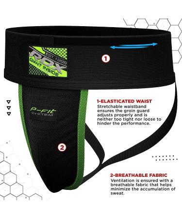 RDX Groin Protector Cup Men - Boxing, MMA, Muay Thai | Ventilated, Adjustable Jockstrap for Fighting and Training | Boys Youth Black Large - Buy Online on GoSupps.com